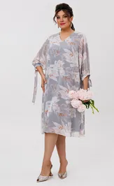 Платье Anelli Laurel 1898 пепельный цветок