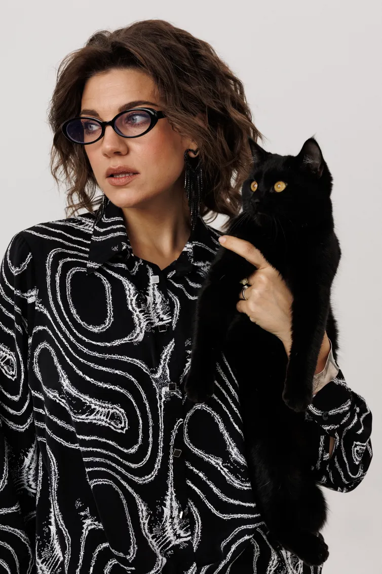 Blouse Anelli Laurel #1663 mramor nero