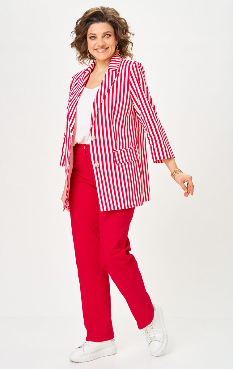 Костюм БелЭльСтиль арт. 762-324/609-323 красный/полоска