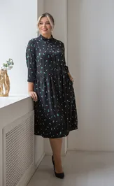 Платье NOVITA 1329 белые цветы