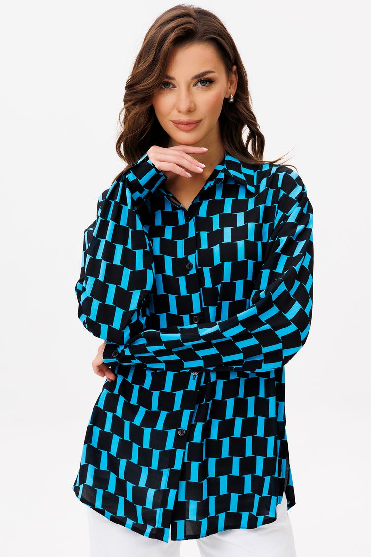 Blouse VIZAVI #735 cherno-goluboj