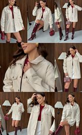 Рубашка PRATA wear S022 молочный