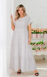 Платье NOVITA 1455-1 белый в горошек