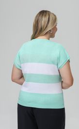 Джемпер Romgil РВ0516-ХМ4 бирюзовый, белый, серебро