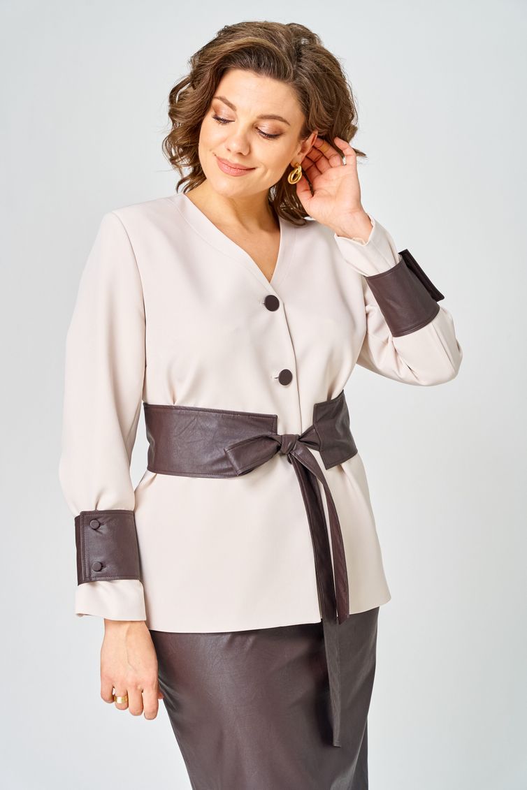 Костюм Vilena-fashion арт. 1147 беж+шоколад