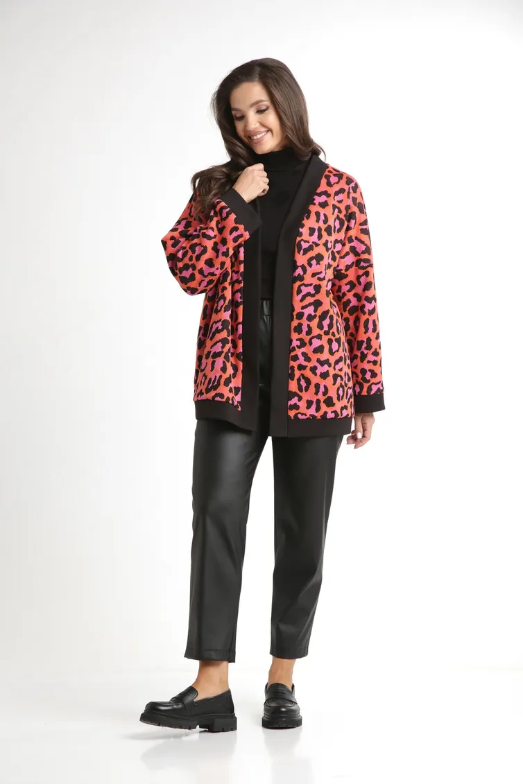 Sweter Ladis Line #1528 rozovyj leo