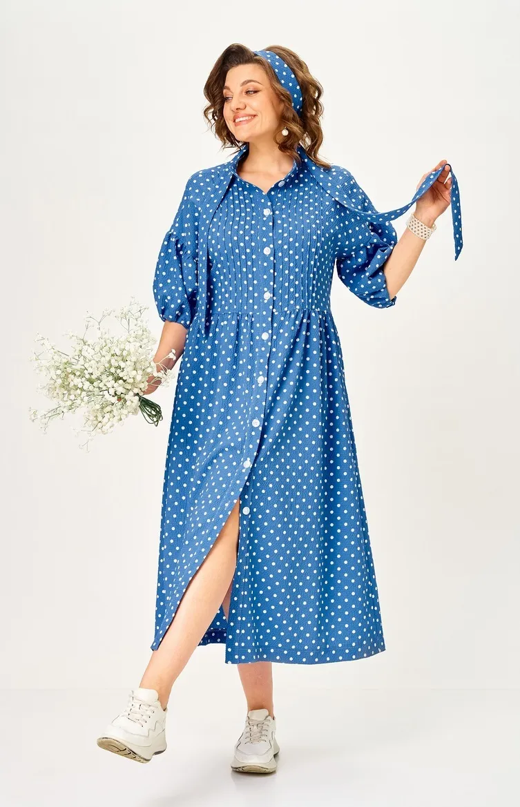 Dress Milora #1451 sinij v gorox