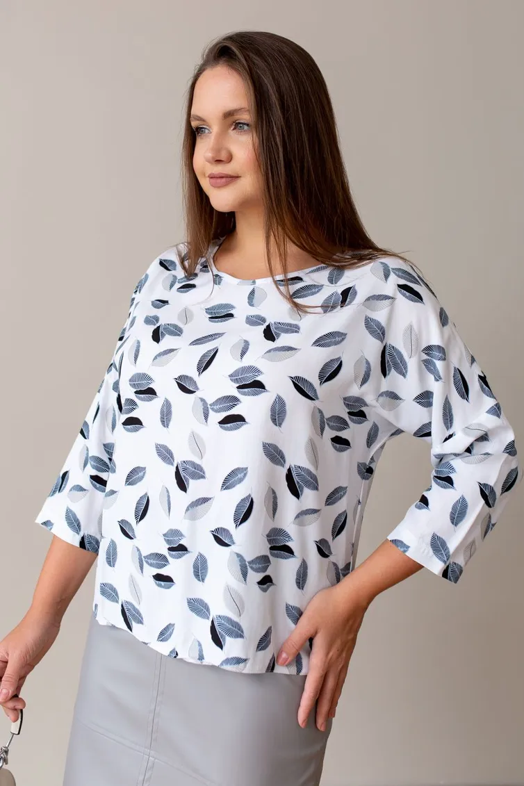 Blouse TOOK A LOOK & Angelika #TB-300 listya na belom