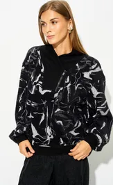 Jumper LAIKONY L-894-1 cherno-seryj