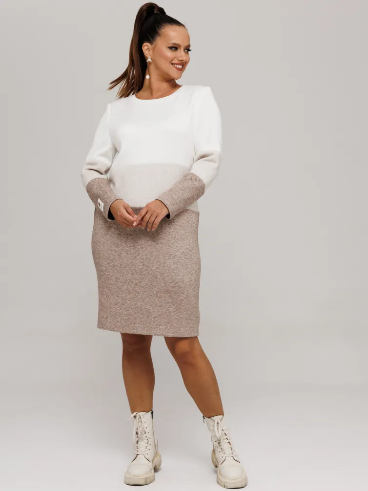 Платье Galean Style арт. 915.1 беж с коричневым