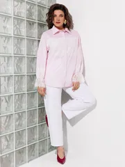 Bluzka Anastasia MAK #1352 rozovyj+poloska