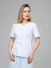 T-Shirt Romgil #RP0132-XL4 belyj, goluboj
