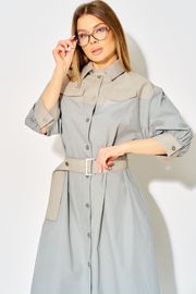 Sukienka LAIKONY #L-434 sero-goluboj