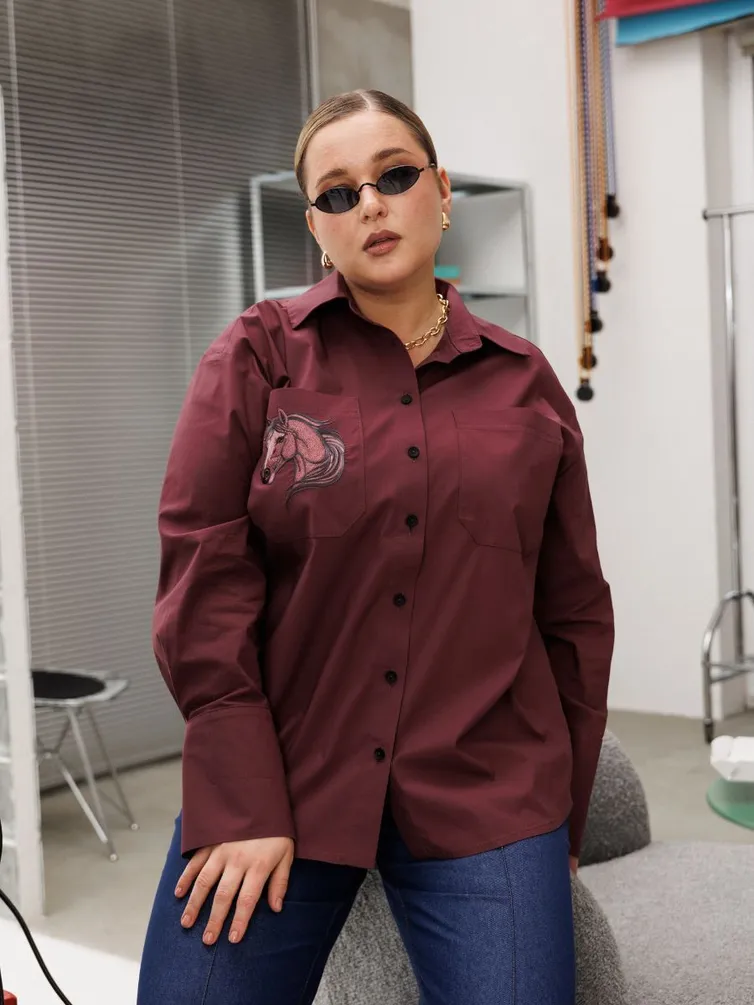 Рубашка Ava fashion арт. М-167 бордовый