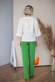 Blouse TOOK A LOOK & Angelika #TB-43m vetochki na bezhevom