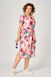 Sukienka BelElStyle #834-235 rozovyj print