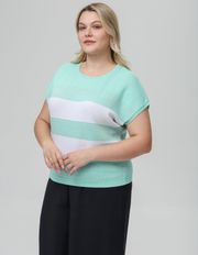 Джемпер Romgil арт. РВ0516-ХМ4 бирюзовый, белый, серебро