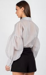 Blouse VIZAVI 745 sero‑golubaya poloska