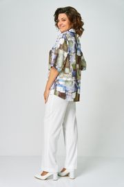 Блуза БелЭльСтиль арт. 881-336 голубой дизайн