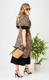 Платье Ava fashion М-194 черный-бежевый