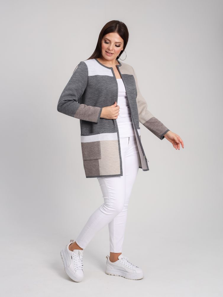 Кардиган BONADI арт. 1933 серый-капучино