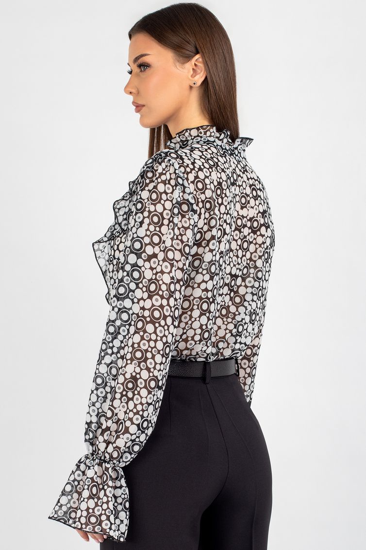 Blouse VIZAVI #744 cherno-belyj