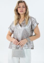 Bluzka LM project #M 0092 shimmer bezhevyj