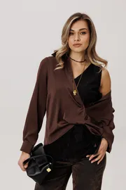 Blouse Anelli Laurel #1663 rubashka gorkij shokolad