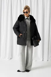 Coat Beautiful & Free #1018 chernyj