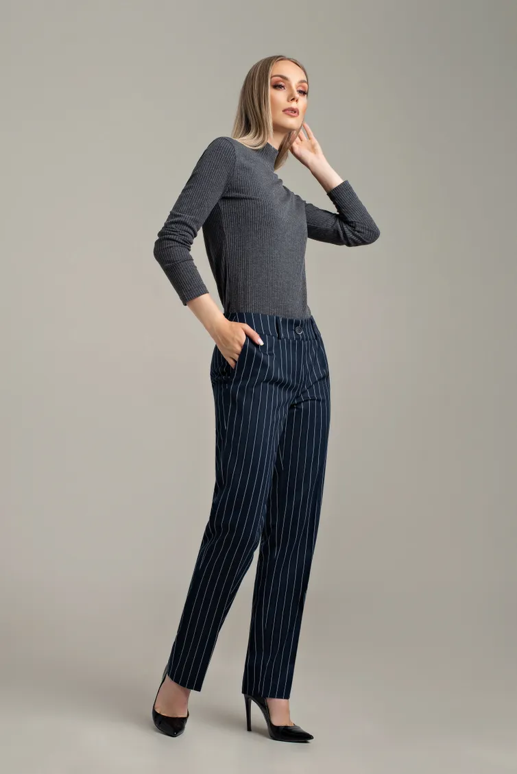 Trousers MARIKA #440/2 t. sinij v polosku