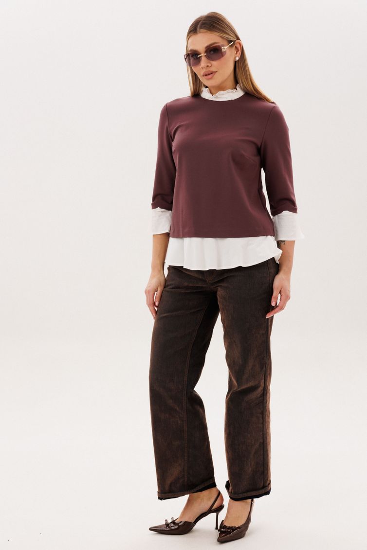 Блуза Anelli Laurel арт. 1824 махагон