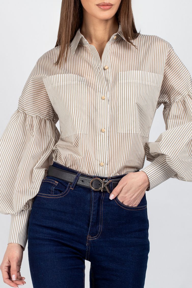 Blouse VIZAVI #745 bezhevaya poloska