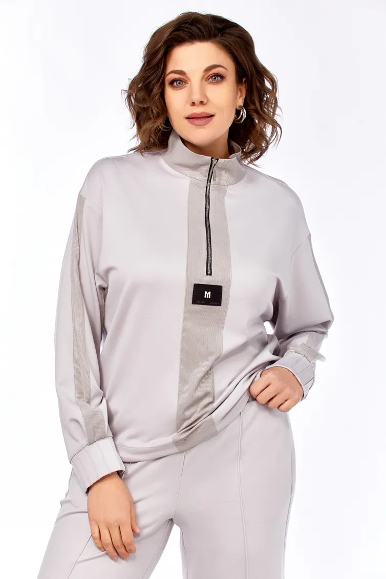 Suit Olga Style #S1001 svetlo-seryj