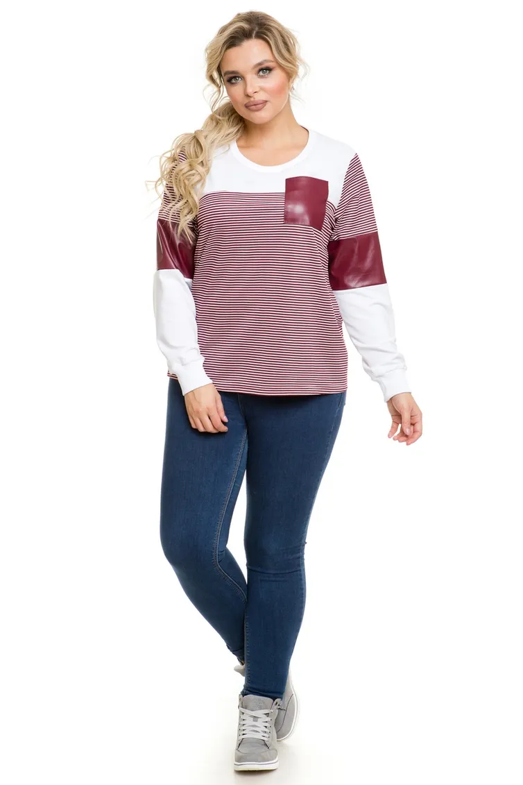 Bluza NOVITA #1119 bordovaya poloska