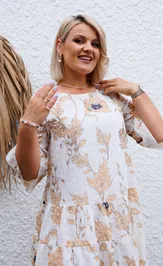 Dress Anastasia 1103 plate molochnyj (print cvety)