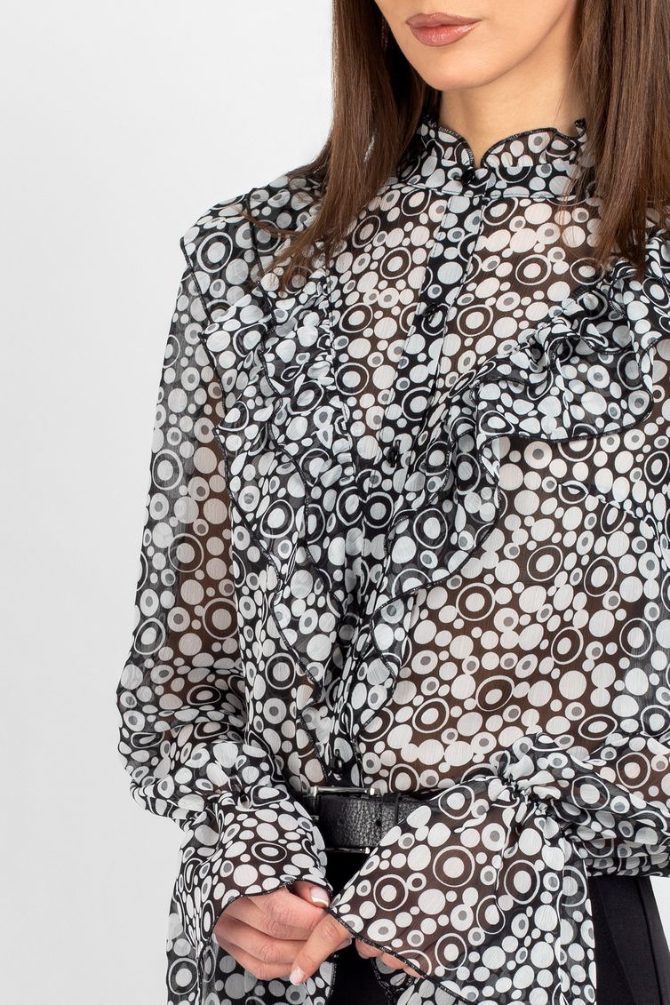 Blouse VIZAVI #744 cherno-belyj