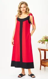 Платье Ava fashion М-185 красный-черный