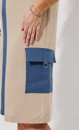Платье Galean Style 967.1 беж+синий