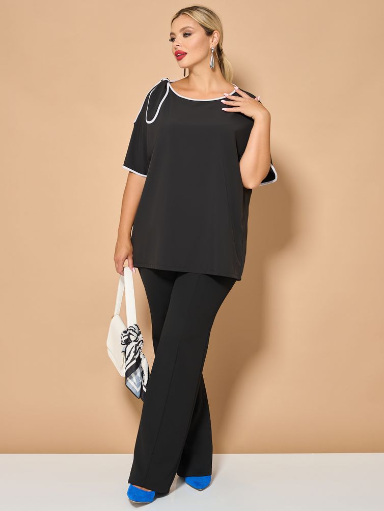 Блуза DORA plus арт. 0324-1 черный матовый