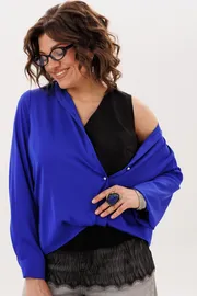 Blouse Anelli Laurel #1663 oslepitelno sinij