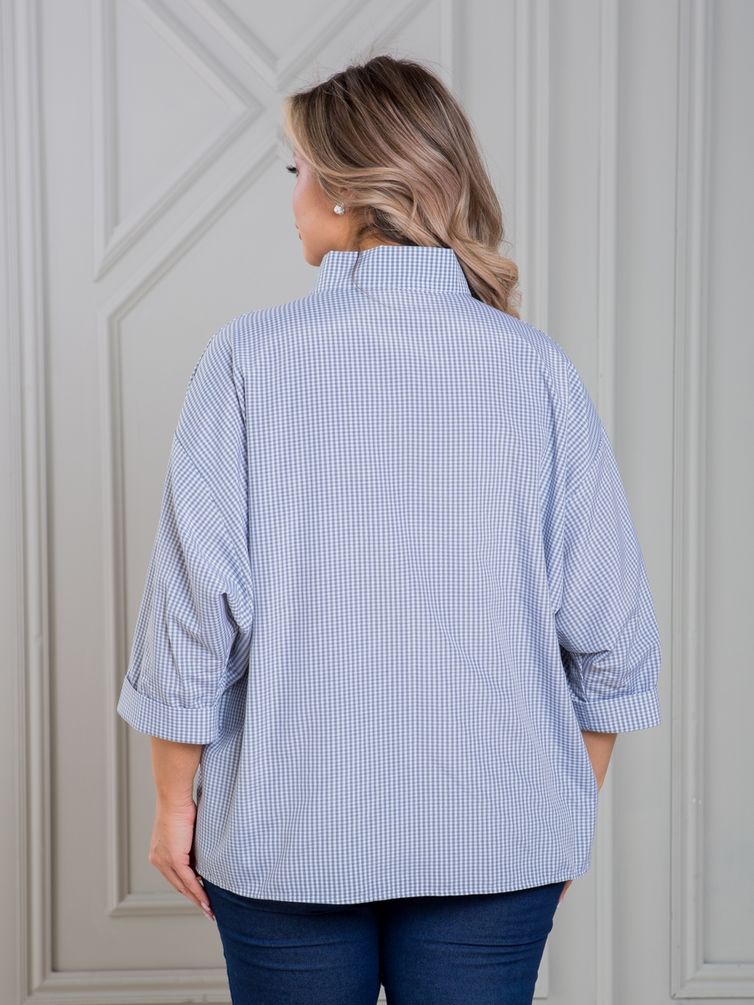 Блузка NOVITA арт. 1423 серая клетка