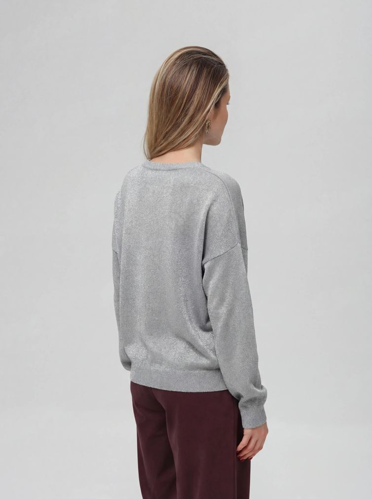 Джемпер Romgil арт. РВ0344-ХМ5 5 серый шелк, серебро