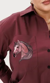 Рубашка Ava fashion М-167 бордовый