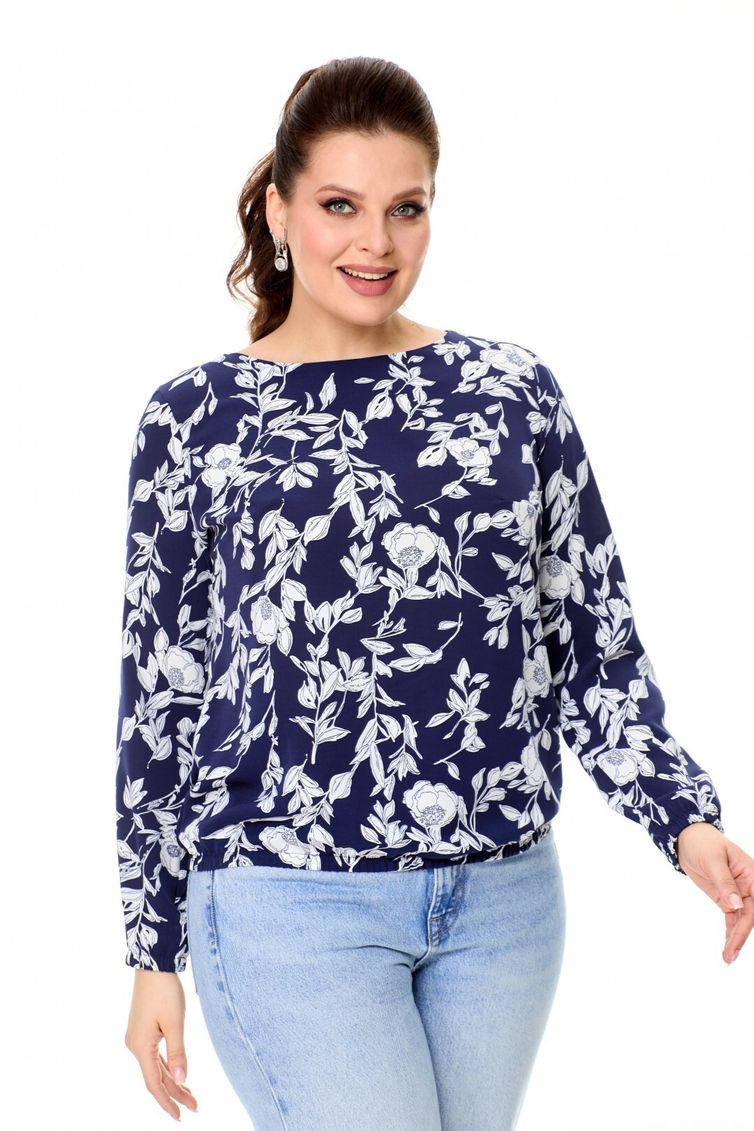 Блуза Abbi арт. 4034 синий с белым