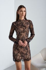 Платье Леди лайн арт. 3326 чёрное +беж