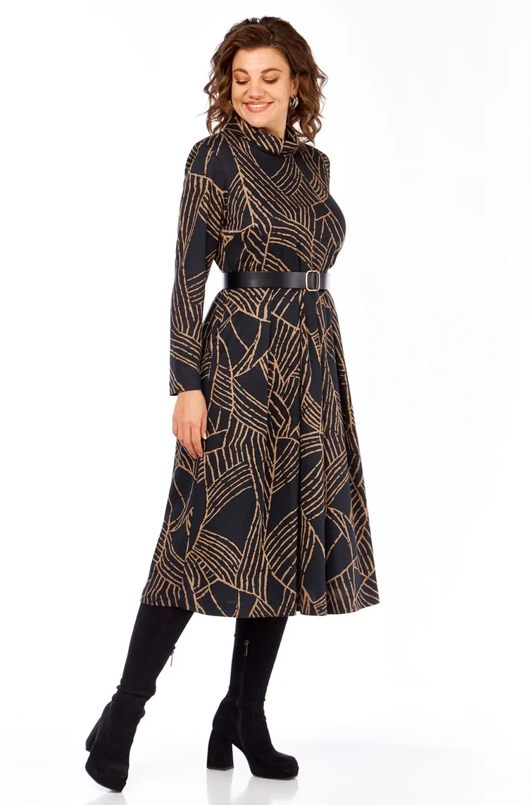 Dress Milora #1164/1 chernyj s listyami