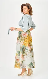 Sukienka Anastasia MAK 1229-Sh goluboj+cvety