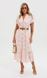 Sukienka Verita moda N-2459.1 pudra