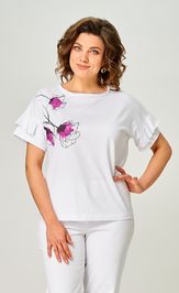 Футболка Rumoda 2069 (короткий рукав) белый/лаванда