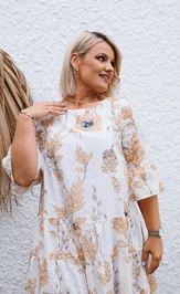 Dress Anastasia 1103 plate molochnyj (print cvety)